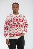Plus Size Cream Snow Flake And Reindeer Christmas Jumper