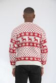 Plus Size Cream Snow Flake And Reindeer Christmas Jumper