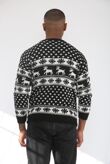 Black Snow Flake And Reindeers Christmas Jumper