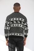 Plus Size Black Snow Flake And Reindeer Christmas Jumper