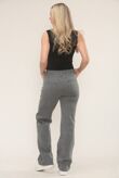 Grey Wide Leg Distressed Cross Patch Denim Jeans