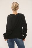 Black Long Sleeve Casual Crewneck Loose Fit Sweatshirt