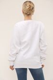 White Long Sleeve Casual Crewneck Loose Fit Sweatshirt