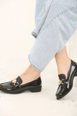 Black Designer Patent Slip on Loafer