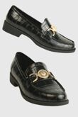 Black Designer Croc Slip on Loafer