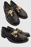Black Designer Patent Slip on Loafer