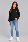Black Kids Casual Fleece Printed Pullover Hoodie