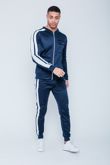 Navy with White Tape Zip Up Tracksuit