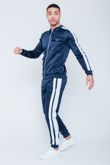 Navy with White Tape Zip Up Tracksuit