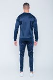 Navy with White Tape Zip Up Tracksuit