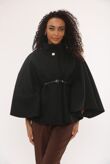 Wool Blend Belted Cape Coat