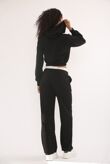 Graphic Badge Baggy Cropped Hoodie With Contrast Trouser