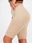 Plus Size Beige Slinky Cycling Shorts