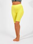 Yellow High-Waist Slinky Cycling Shorts