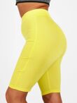 Yellow High-Waist Slinky Cycling Shorts