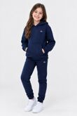 Navy Kids Plain Fleece Pullover Hoodie Printed Casual Tracksuit
