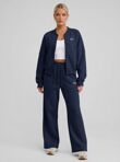 Navy Printed Bomber Sweatshirt With Straight Leg Jogger