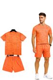 Orange Quick Dry Athletic T-Shirt With Running Short