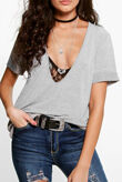Job Lot Plus Size Extreme V Front Oversized T-Shirt