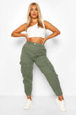 Plus Size Khaki Cargo Skinny Jeans