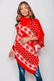 Red Christmas Reindeer Poncho