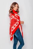 Red Christmas Reindeer Poncho