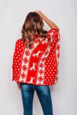 Red Christmas Reindeer Poncho