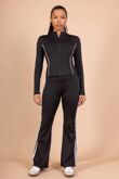 Active Zipped Jacket With Side Stripes Flared Trouser