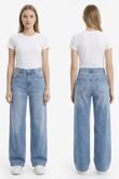 Blue High Waist Wide Leg Jeans