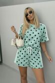 Polka Dot Print Banded Shorts Set
