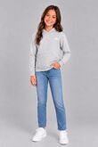 Bleach Grey Kids Casual Fleece Printed Pullover Hoodie