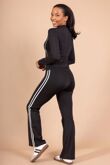 Active Zipped Jacket With Side Stripes Flared Trouser