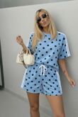 Polka Dot Print Banded Shorts Set
