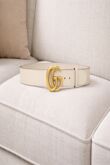 Stone CG Gold Buckle PU Belt