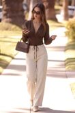 V-Neck Lace-Up Waist Blouse