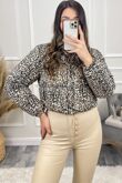 Leopard Print Sequin Puffer Jacket