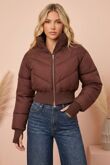 Beige Cold Front Puffer Jacket