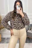 Leopard Print Sequin Puffer Jacket