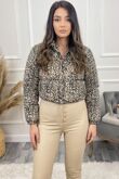 Leopard Print Sequin Puffer Jacket
