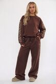 Leopard Print Elasticated Waist Retro Side Stripe Wide Leg Coord Set