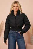 Cream Cold Front Puffer Jacket