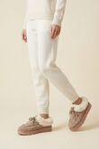 Wine Faux Fur Trim Stitch Detail Moccasin Slippers