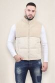 Stone Borg Panel Padded Zip Up Gilet
