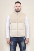 Stone Borg Panel Padded Zip Up Gilet
