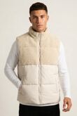 Stone Borg Panel Padded Zip Up Gilet