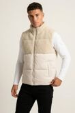 Stone Borg Panel Padded Zip Up Gilet