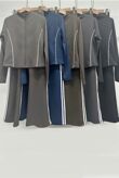 Active Zipped Jacket With Side Stripes Flared Trouser
