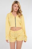 Yellow Corset Fit Hooded Short Set