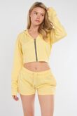 Yellow Corset Fit Hooded Short Set
