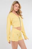 Yellow Corset Fit Hooded Short Set